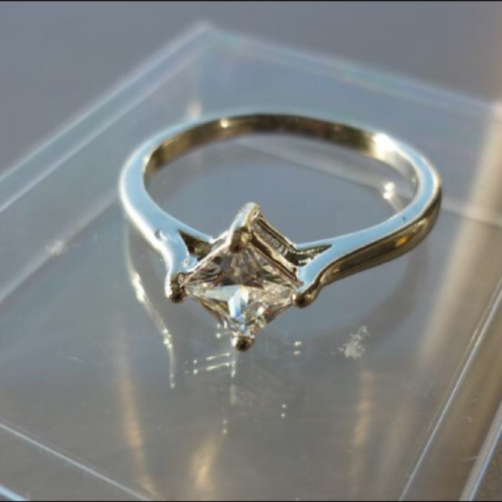 ✨ New Silver Diamond Princess Cut Ring ✨